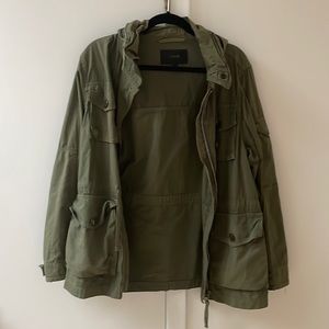 J. Crew cotton cargo jacket with zip away hood
